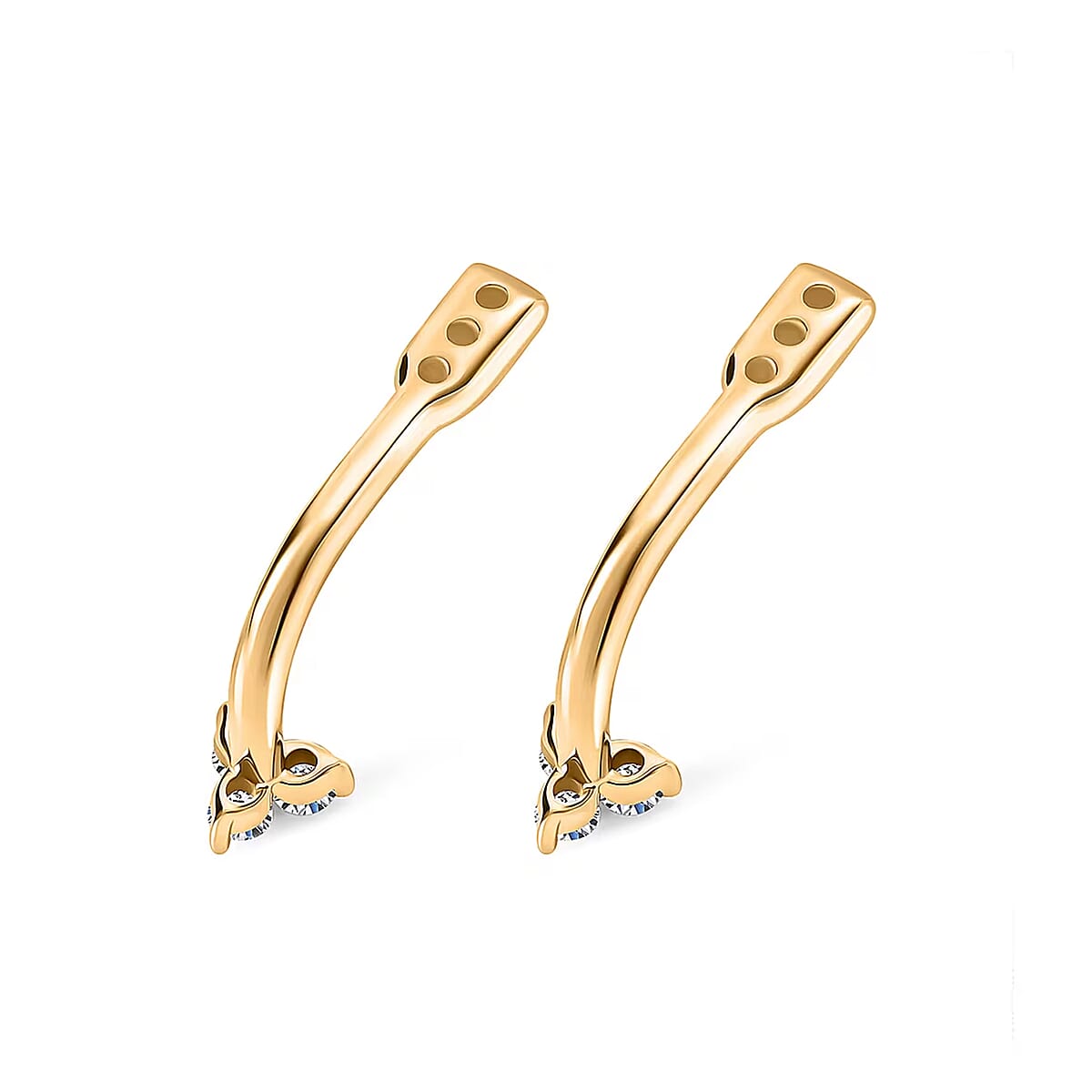 Luxuriant Lab Grown Diamond G-H SI 0.20 ctw Earrings Jacket in Vermeil Yellow Gold Over Sterling Silver image number 7