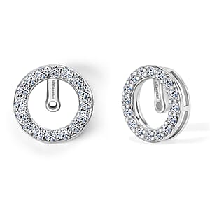 Luxuriant Lab Grown Diamond G-H SI 0.65 ctw Earrings Jacket in Rhodium Over Sterling Silver 