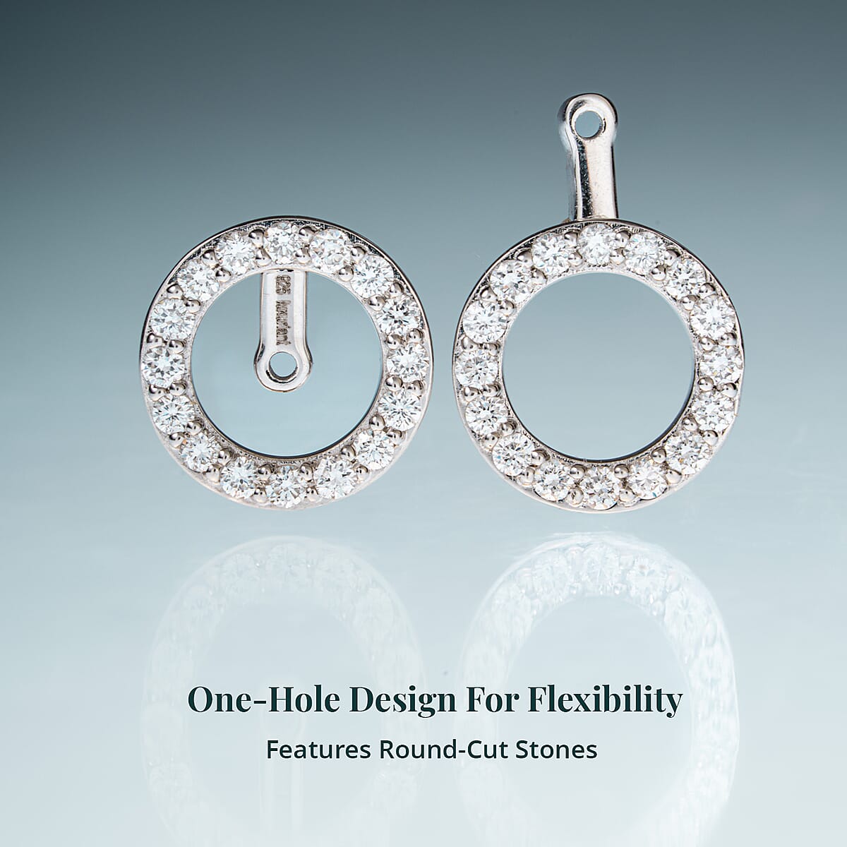 Luxuriant Lab Grown Diamond G-H SI 0.65 ctw Earrings Jacket in Rhodium Over Sterling Silver  image number 2