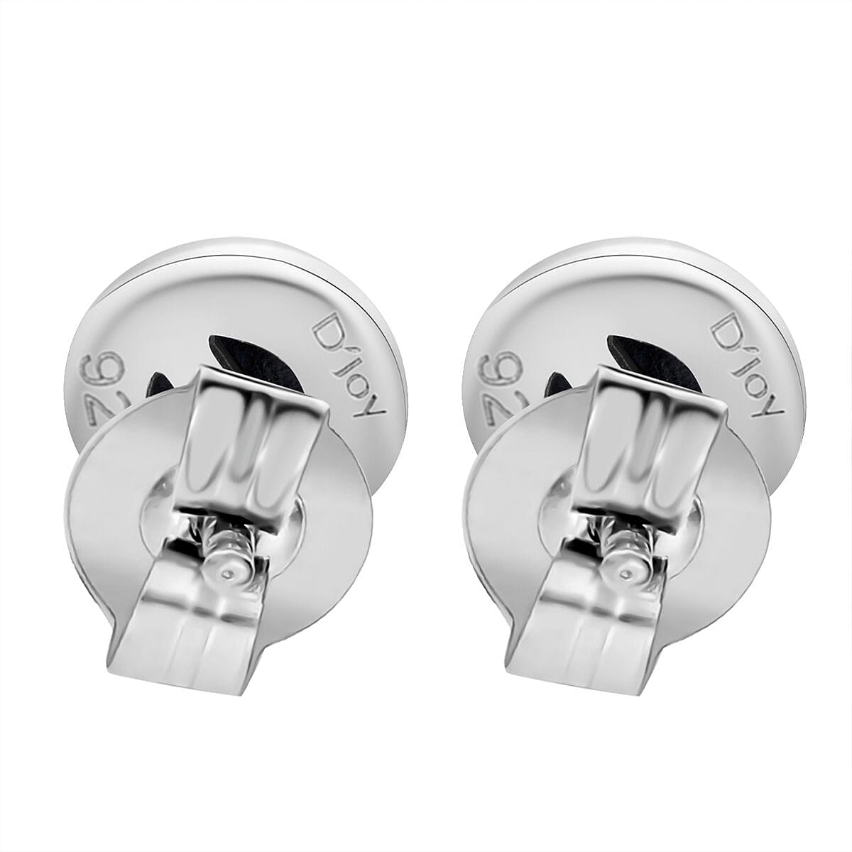 D'Joy Premium Blue Star Sapphire (DF) 1.75 ctw Stud Earrings in Rhodium Over Sterling Silver image number 4