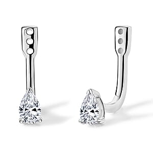 Luxuriant Lab Grown Diamond G-H SI 0.50 ctw Earrings Jacket in Rhodium Over Sterling Silver
