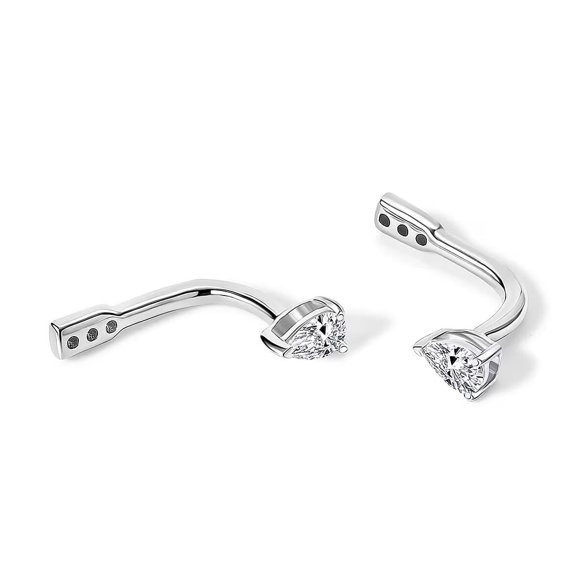 Luxuriant Lab Grown Diamond G-H SI 0.50 ctw Earrings Jacket in Rhodium Over Sterling Silver image number 7
