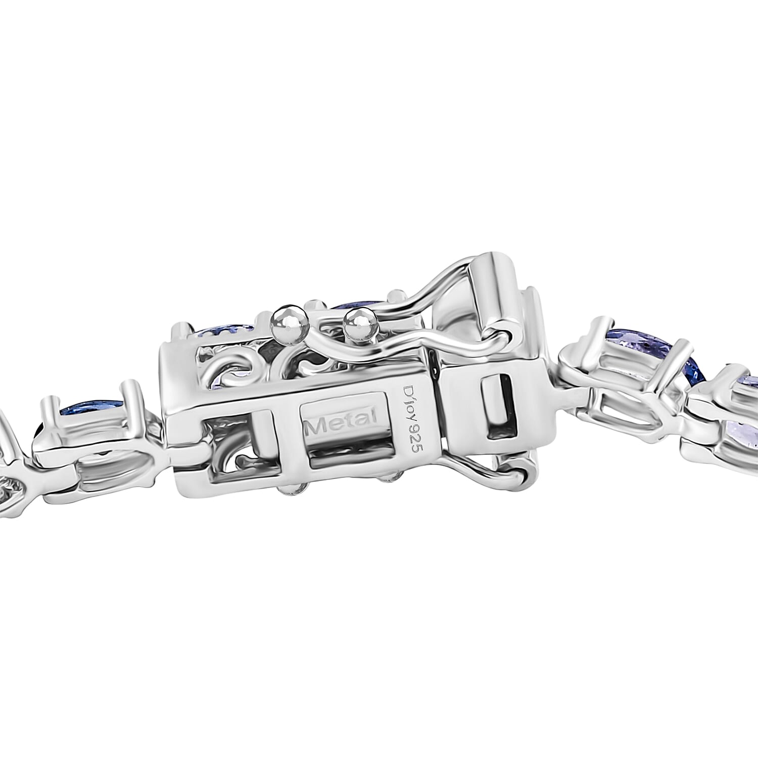 D'Joy Tanzanite 8.00 ctw Bracelet in Rhodium Over Sterling Silver (7.50 In)