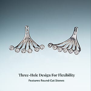 Luxuriant Lab Grown Diamond G-H SI 0.40 ctw Earrings Jacket in Rhodium Over Sterling Silver