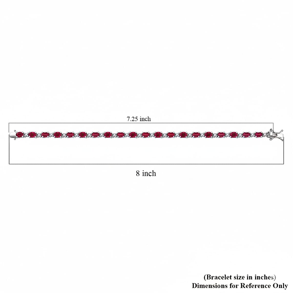 Doorbuster D’Joy Niassa Ruby (FF) and White Zircon 14.65 ctw Four Leaf Clover Bracelet in Rhodium Over Sterling Silver (7.25 In) image number 4