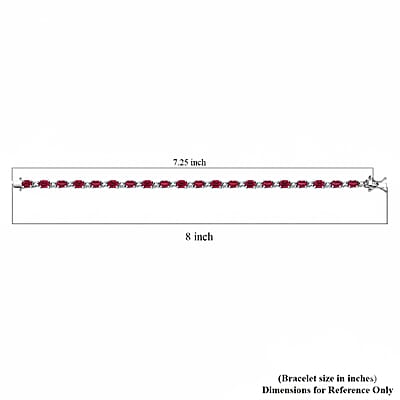  D’Joy Niassa Ruby (FF) and White Zircon 14.65 ctw Four Leaf Clover Bracelet in Rhodium Over Sterling Silver (7.25 In)