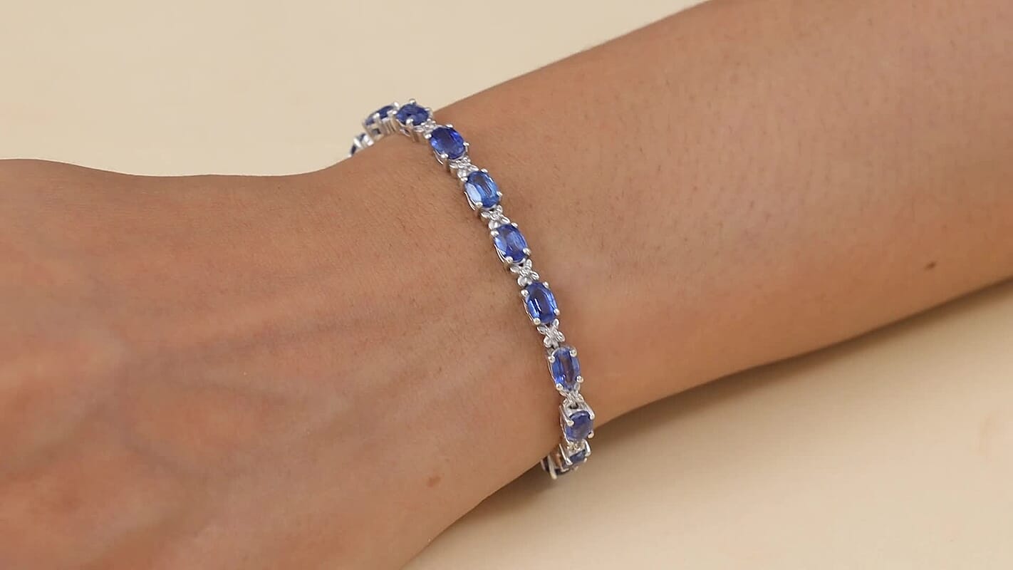 D’Joy Niassa Ruby (FF), White Zircon Bracelet in Rhodium Over Sterling Silver (7.25 In) 14.65 ctw