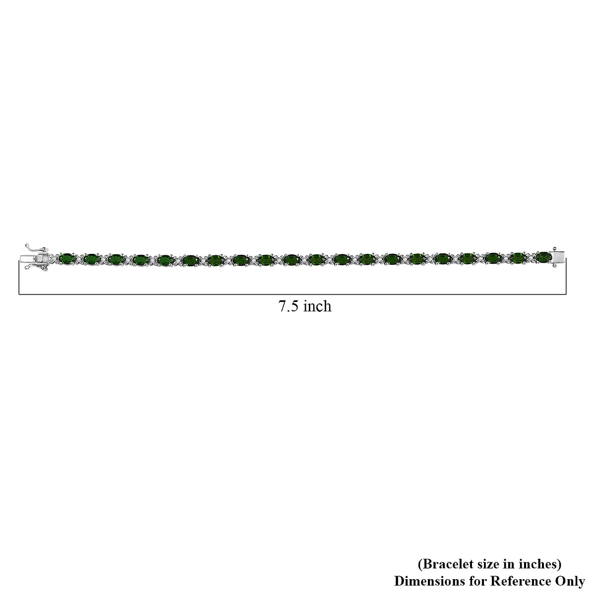 Doorbuster D’Joy Chrome Diopside and White Zircon 9.75 ctw Four Leaf Clover Bracelet in Rhodium Over Sterling Silver (7.25 In) image number 4
