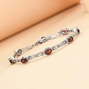 EverTrue Mozambique Garnet 5.0 ctw Bracelet in Stainless Steel (7.00 In)
