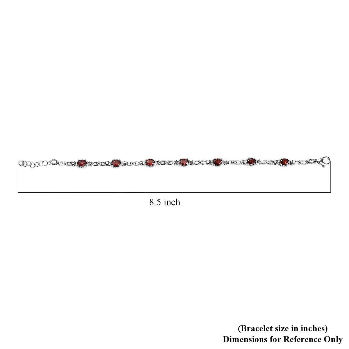 EverTrue Mozambique Garnet 4.15 ctw Bracelet in Stainless Steel (7.00 In) image number 4