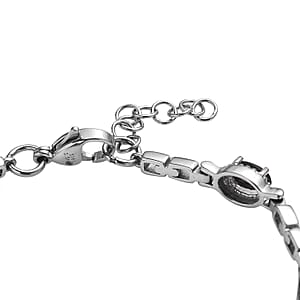 EverTrue Thai Black Spinel 4.15 ctw Bracelet in Stainless Steel (7.00 In)