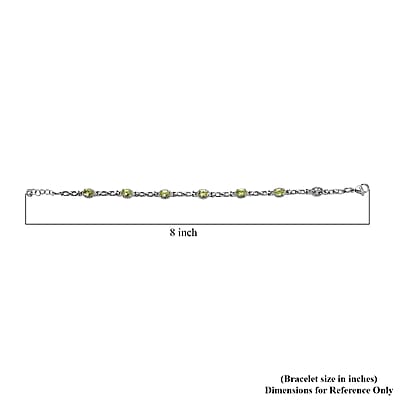 EverTrue Hebei Peridot 3.25 ctw Bracelet in Stainless Stee (7.00 In) 