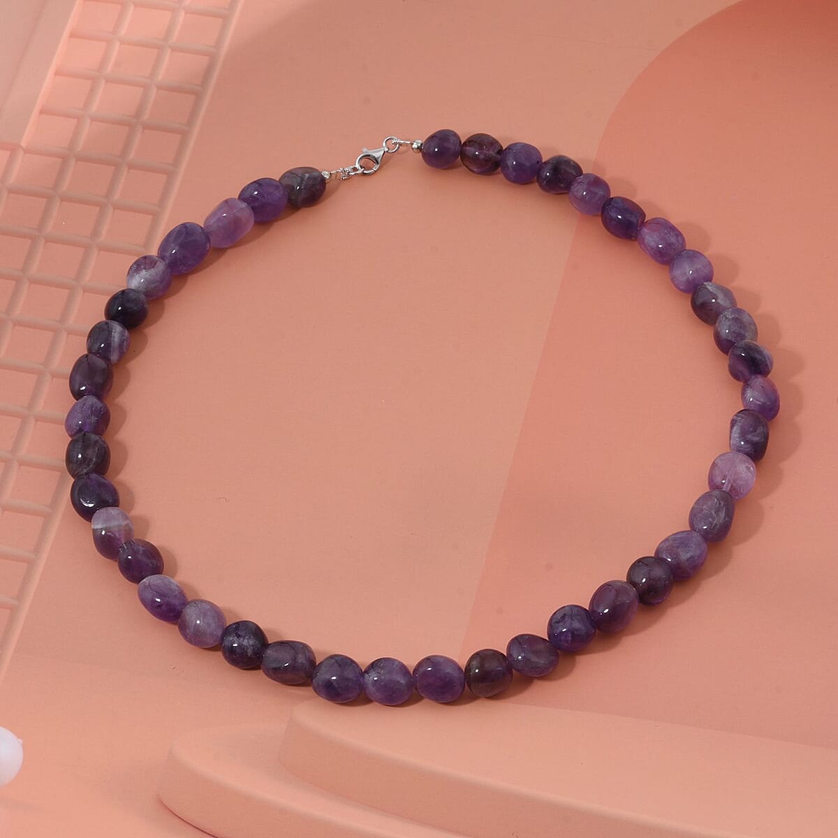 Bi-Color Amethyst 284 ctw Necklace 18 Inches in Sterling Silver image number 1