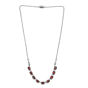 EverTrue Mozambique Garnet Necklace Stainless Steel 5.15 ctw  (18 Inches)