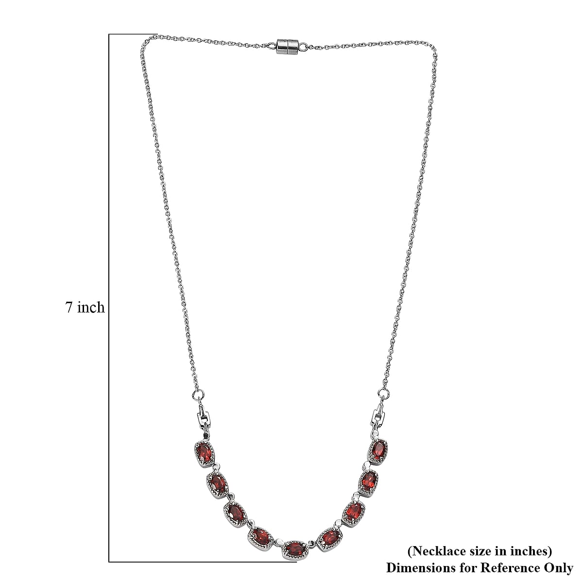 EverTrue Mozambique Garnet 5.15 ctw Necklace 18 Inches Stainless Steel image number 5