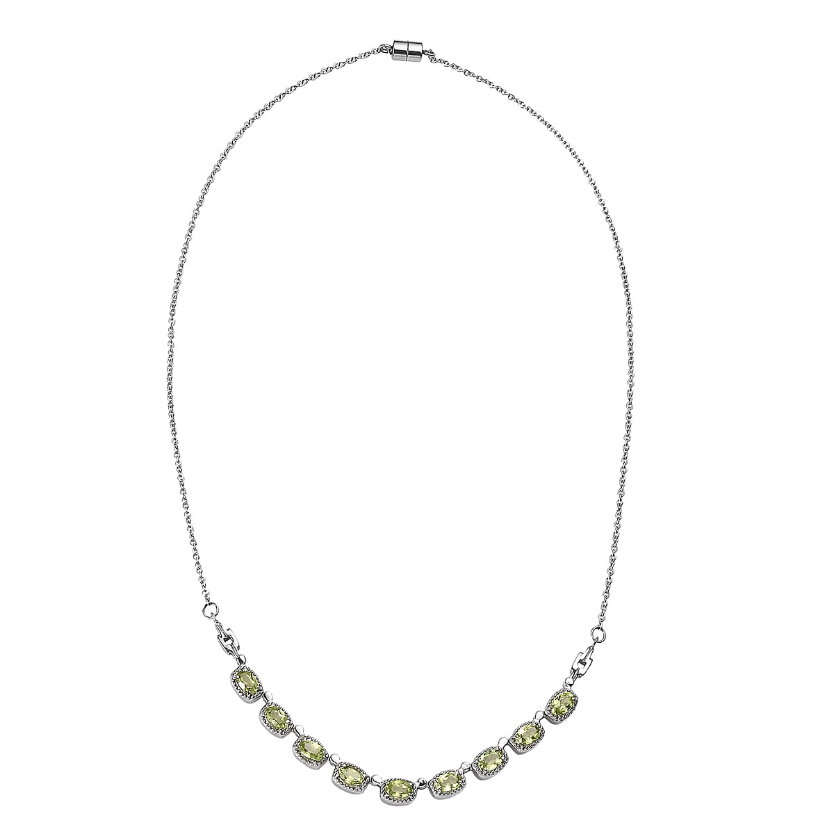 EverTrue Hebei Peridot 4.25 ctw Necklace 18 Inches in Stainless Steel image number 3