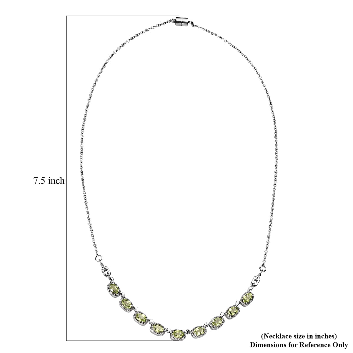 EverTrue Hebei Peridot 4.25 ctw Necklace 18 Inches in Stainless Steel image number 5