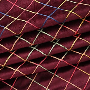 TAMSY Burgundy Floral Embroidered Polyester Scarf - One Size