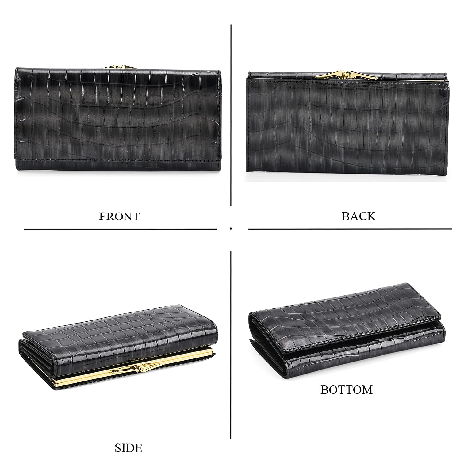 Tamsy Black Faux Leather Wallet