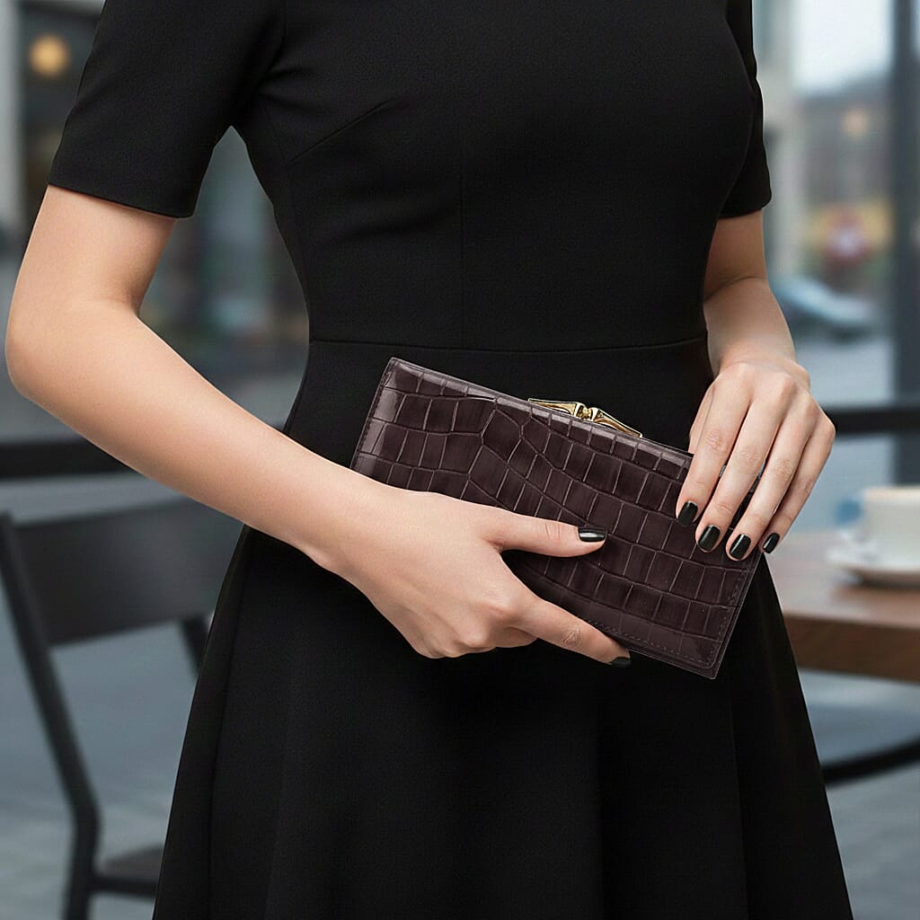 Tamsy Dark Red Faux Leather Wallet
