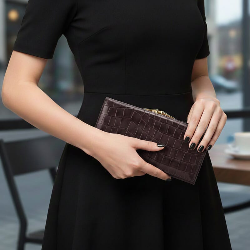 Tamsy Dark Red Faux Leather Wallet