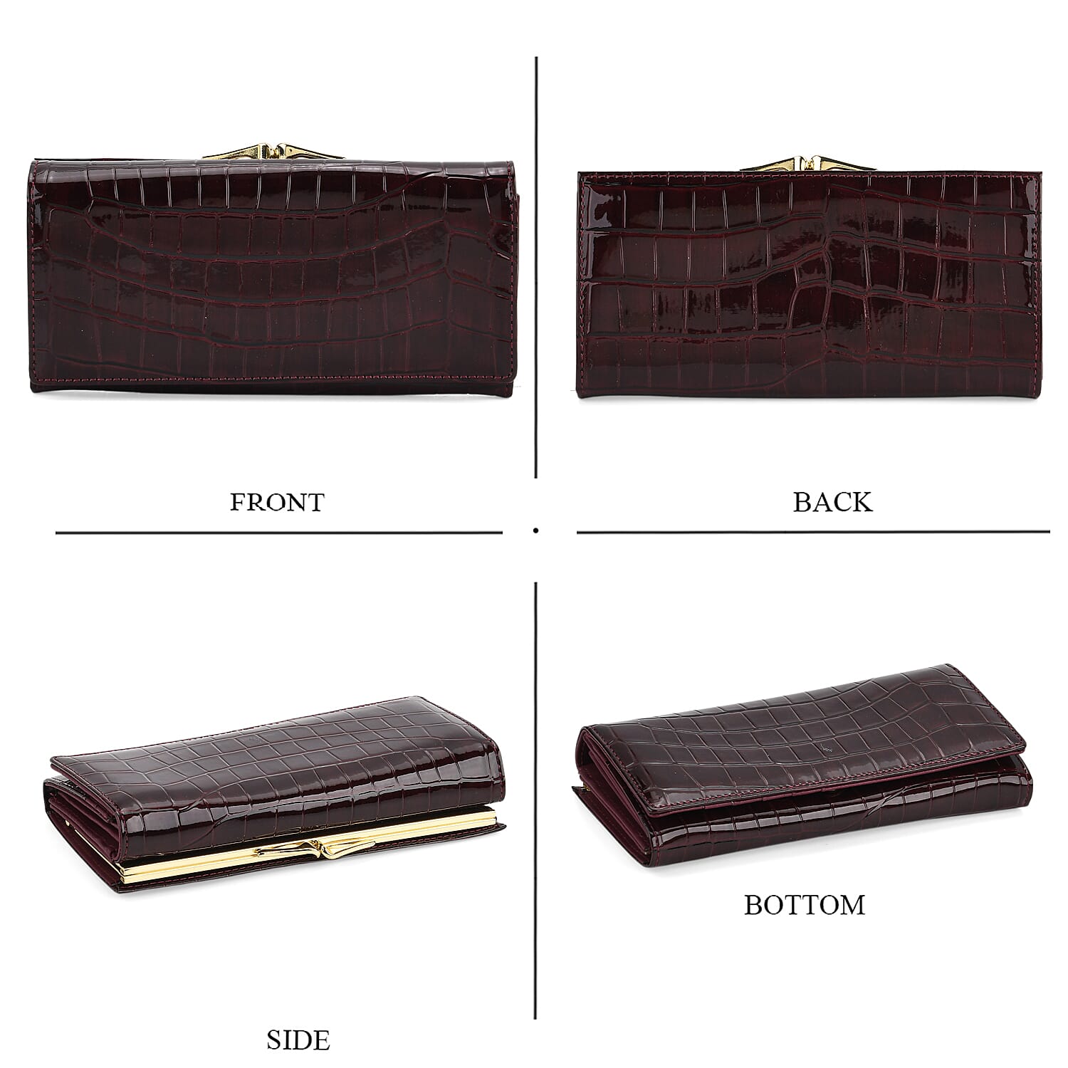 Tamsy Dark Red Faux Leather Wallet
