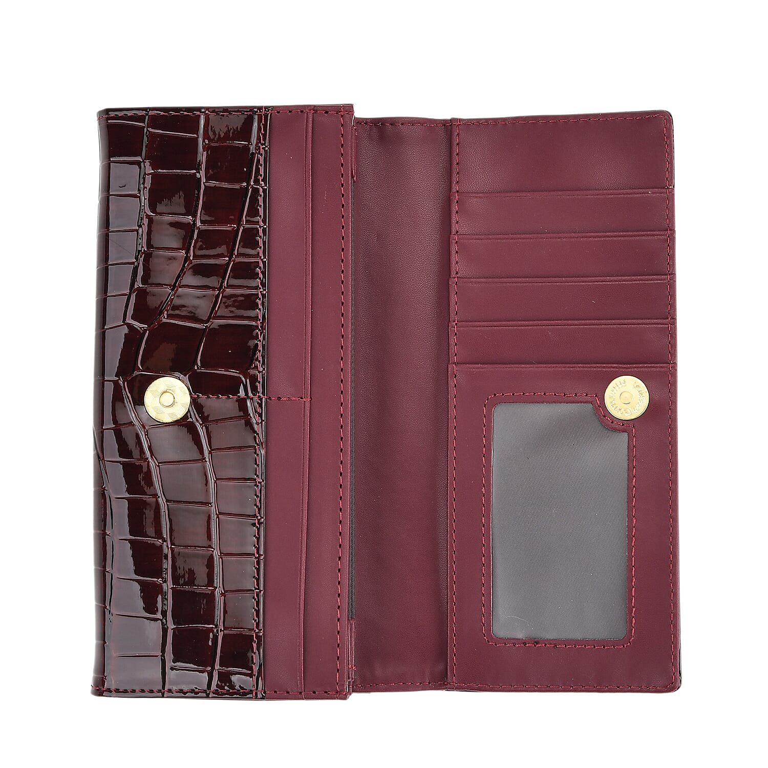 Tamsy Dark Red Faux Leather Wallet