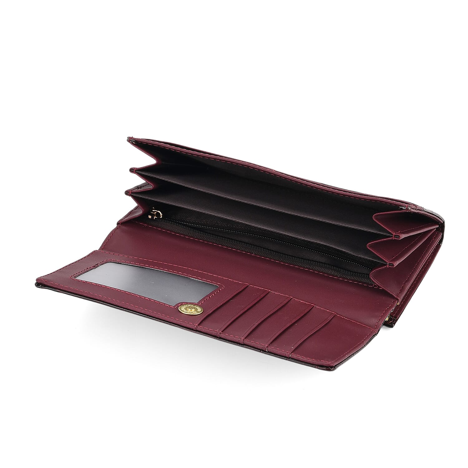 Tamsy Dark Red Faux Leather Wallet