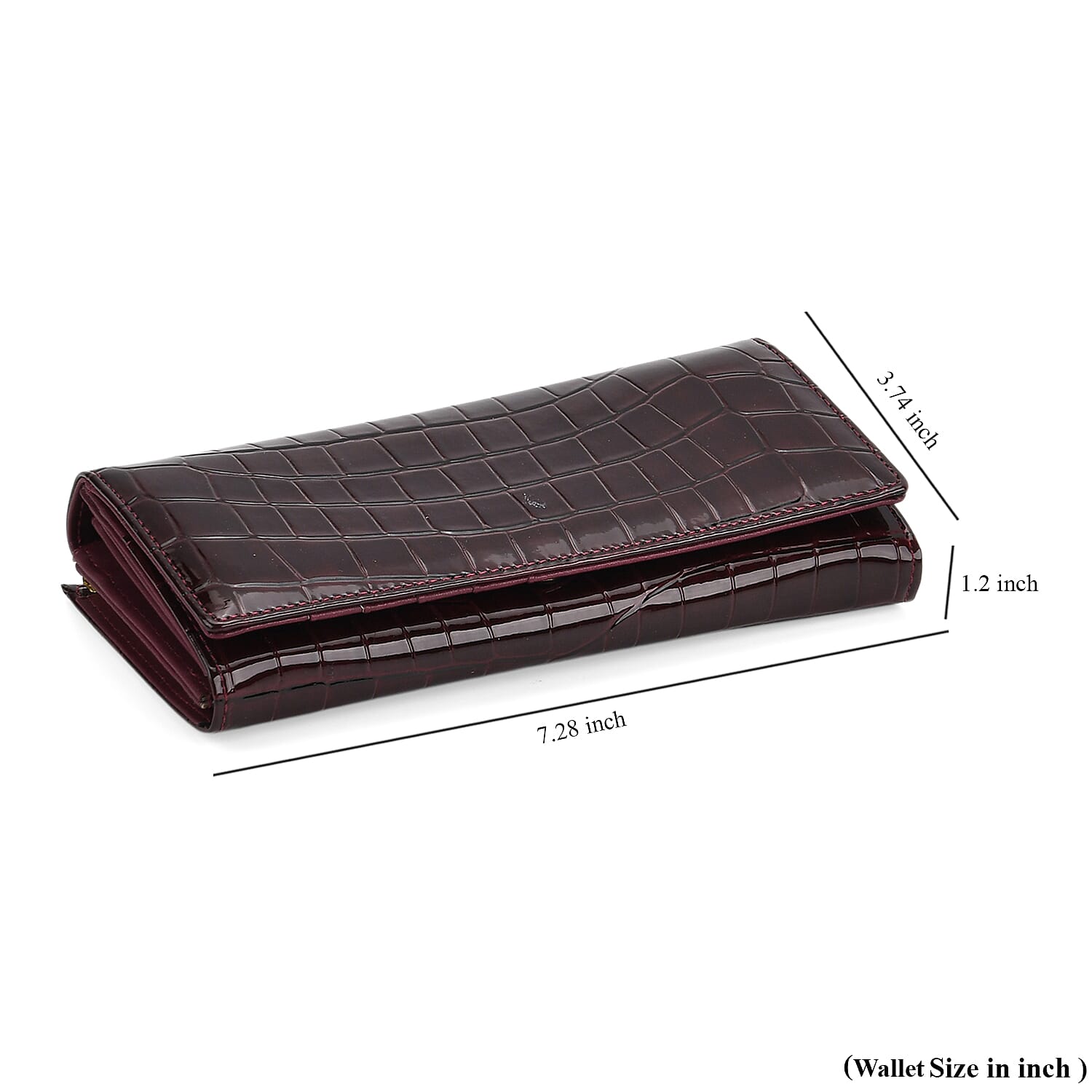 Tamsy Dark Red Faux Leather Wallet