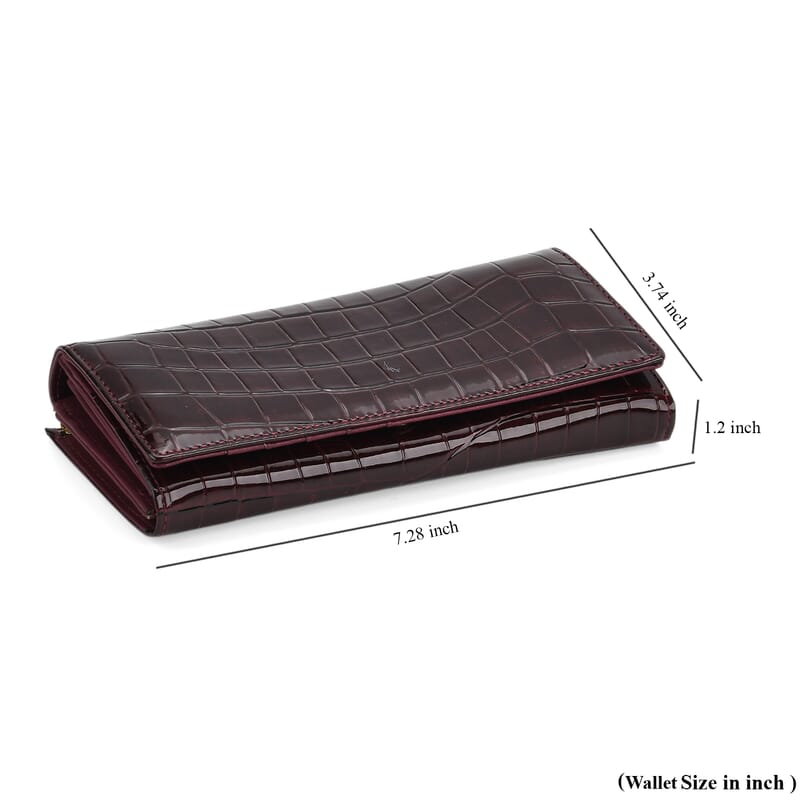 Tamsy Dark Red Faux Leather Wallet
