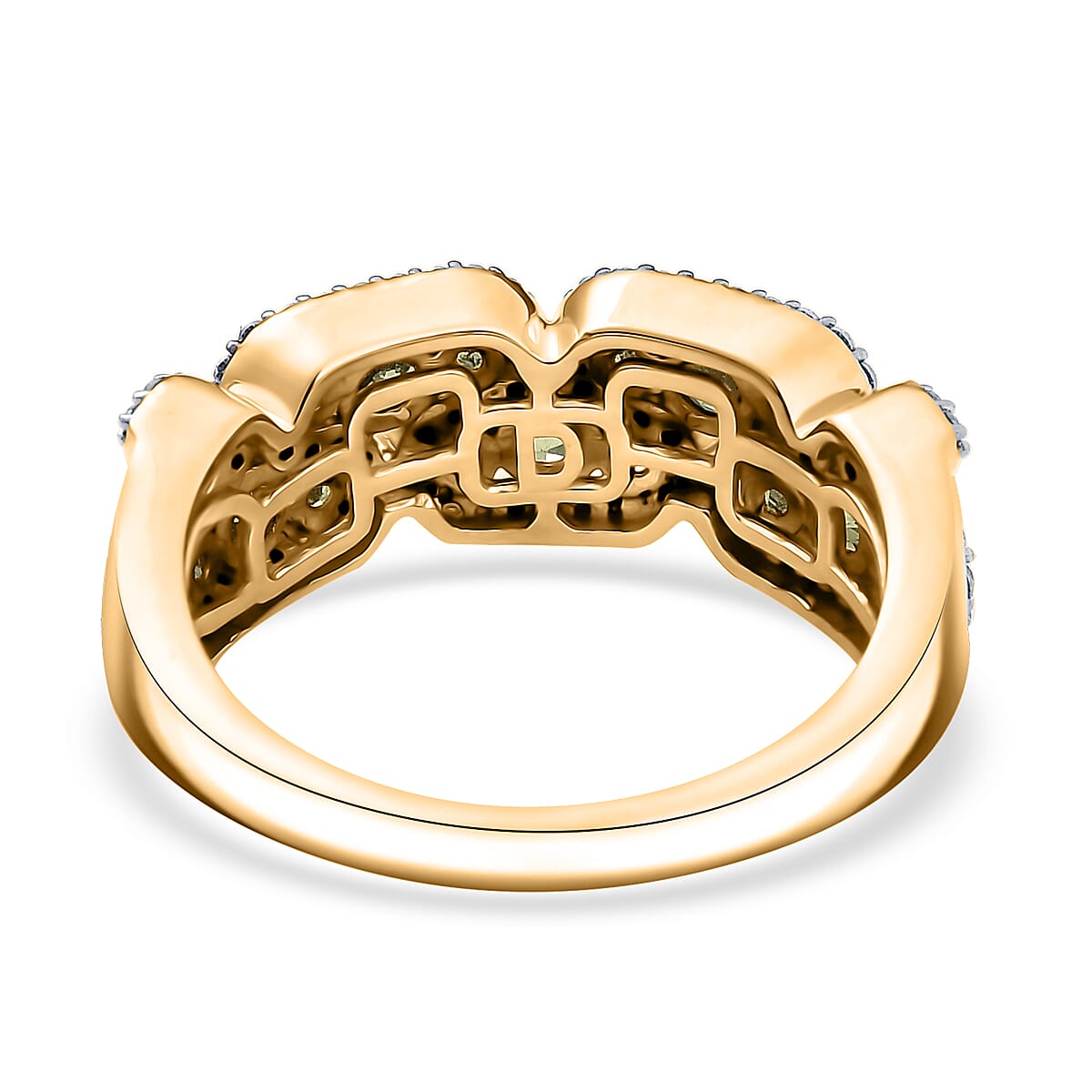 D'Joy Premium Ambanja Demantoid Garnet and Moissanite 1.90 ctw Serpent Garden Ring in 18K Vermeil Yellow Gold Over Sterling Silver (Size 6.0) image number 4