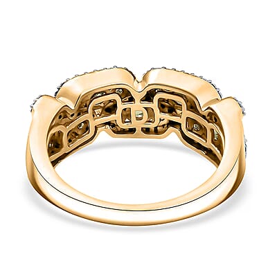 D'Joy Premium Ambanja Demantoid Garnet and Moissanite 1.90 ctw Serpent Garden Ring in 18K Vermeil Yellow Gold Over Sterling Silver (Size 6.0)