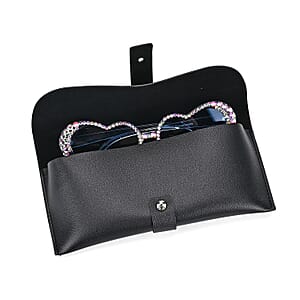 Blue Heart Shape UV400 Sunglasses with Blue Artificial Crystal Frame