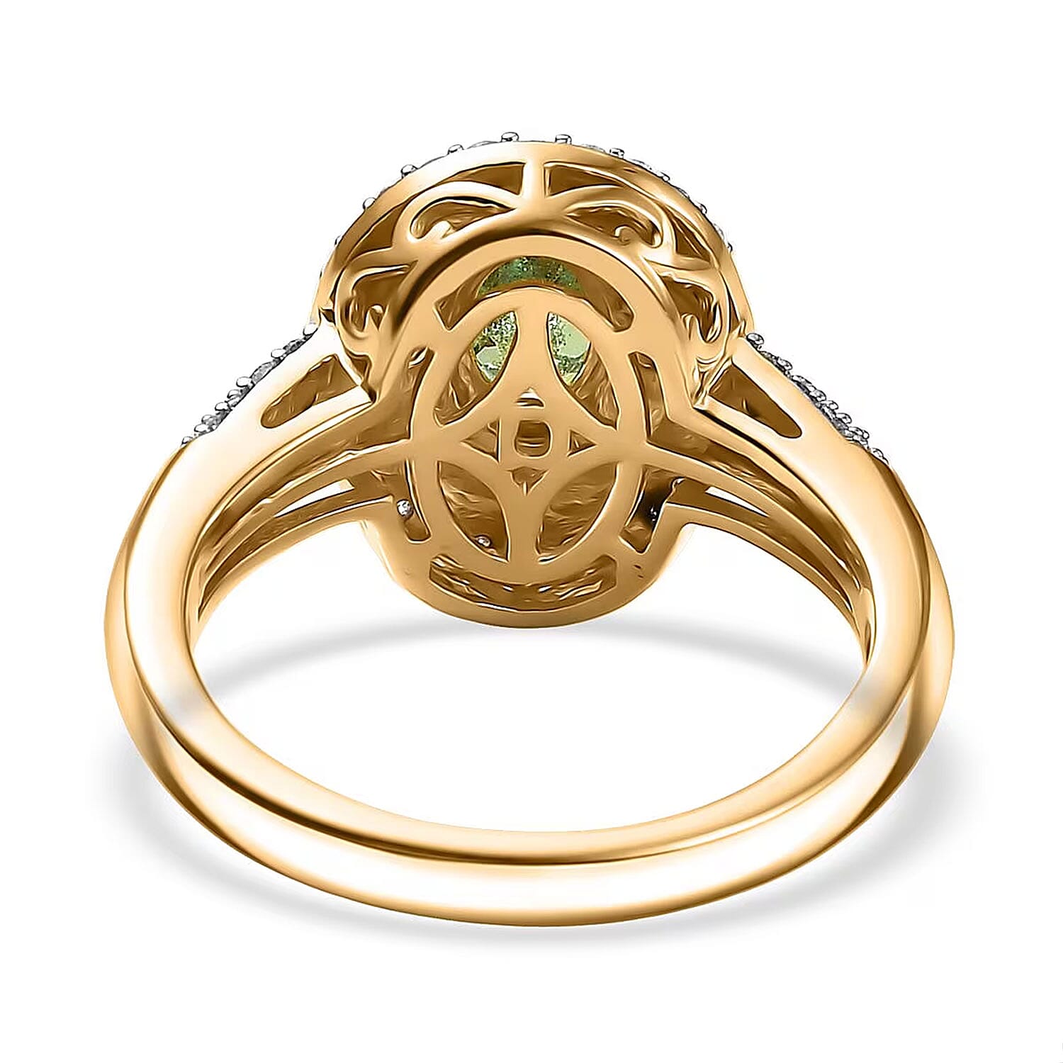 D'Joy Ambanja Demantoid Garnet, Multi Gemstone Ring in 18K Vermeil YG Over Sterling Silver 1.70 ctw (Size 6.0)