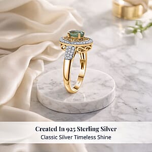 D'Joy Ambanja Demantoid Garnet, Multi Gemstone Ring in 18K Vermeil YG Over Sterling Silver 1.70 ctw (Size 9.0)