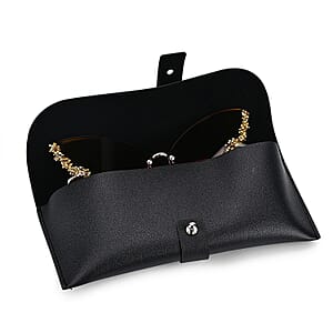 Yellow UV400 Frameless Sunglasses with Artificial Crystal