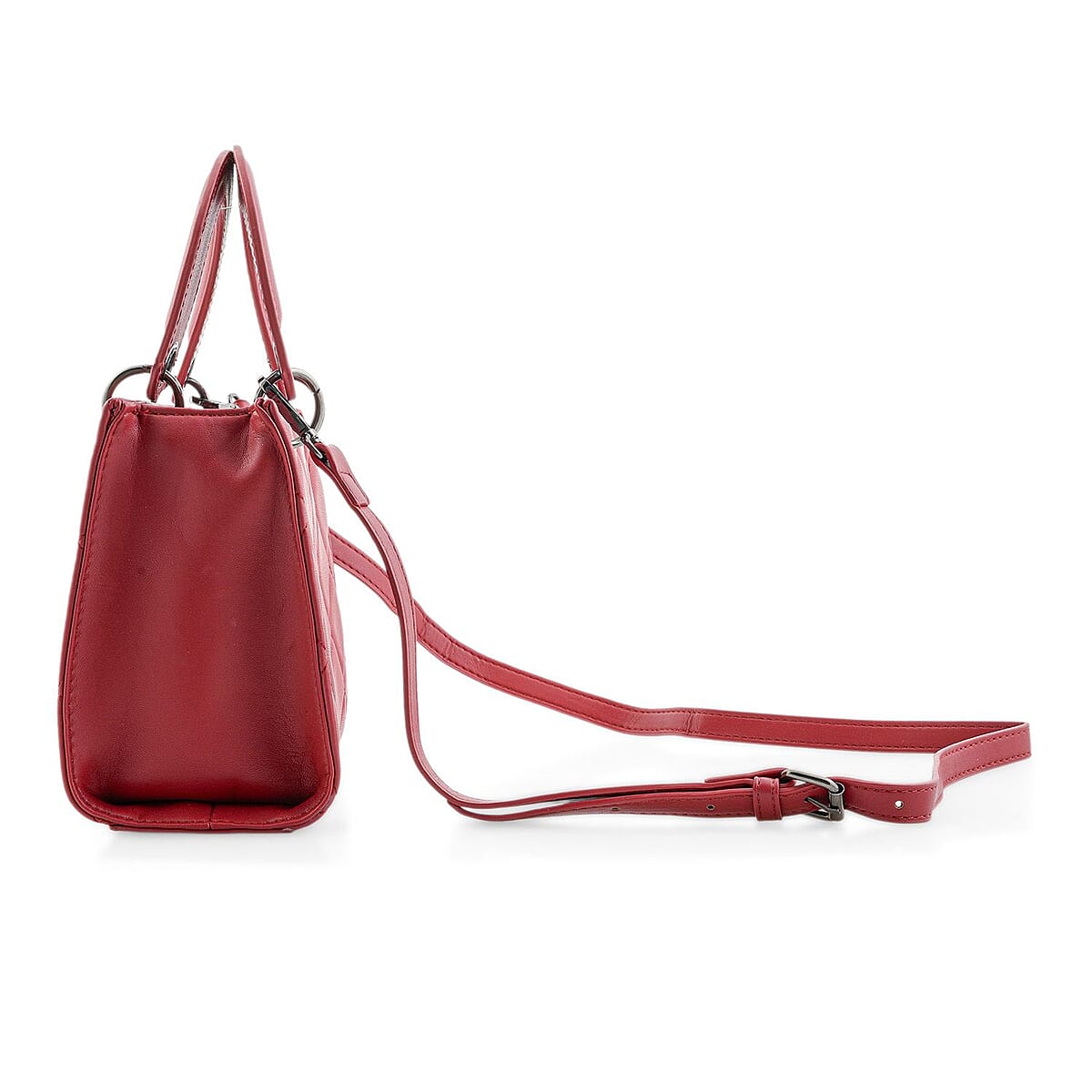 Closeout Badgley Mischka Red Vegan Leather Quilted Shoulder Bag image number 2