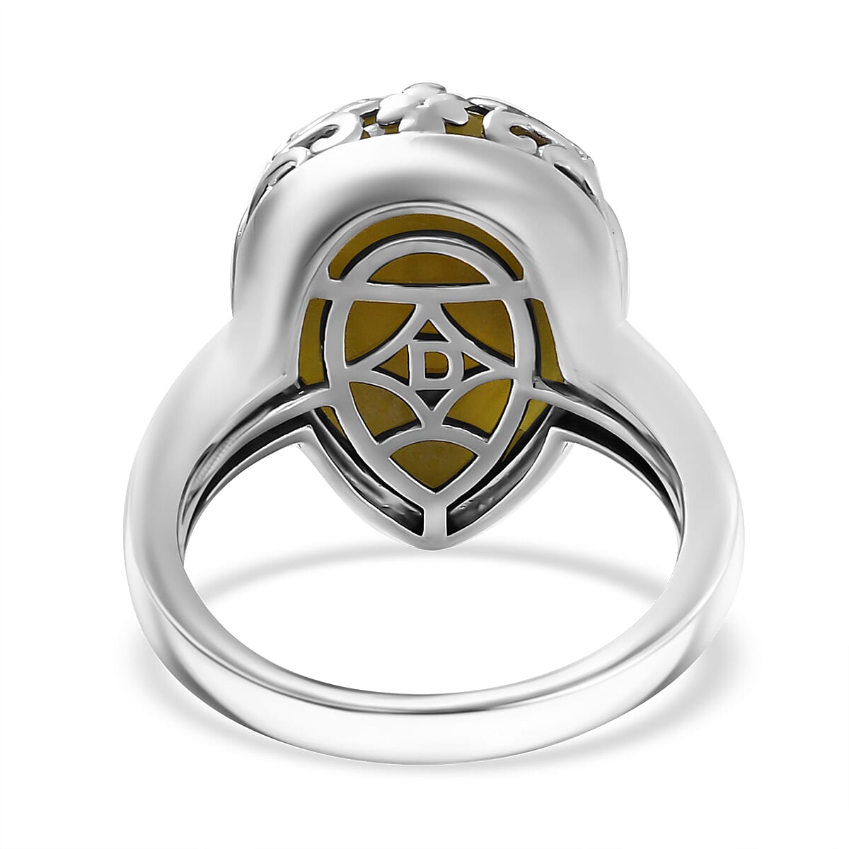 D'Joy Connemara Marble 9.00 ctw Claddagh Harmony Ring in Platinum Over Sterling Silver (Size 10.0) image number 4