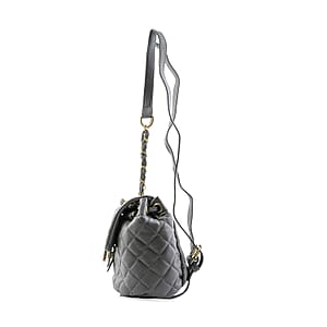 Closeout Badgley Mischka Gray Vegan Leather Quilted Backpack