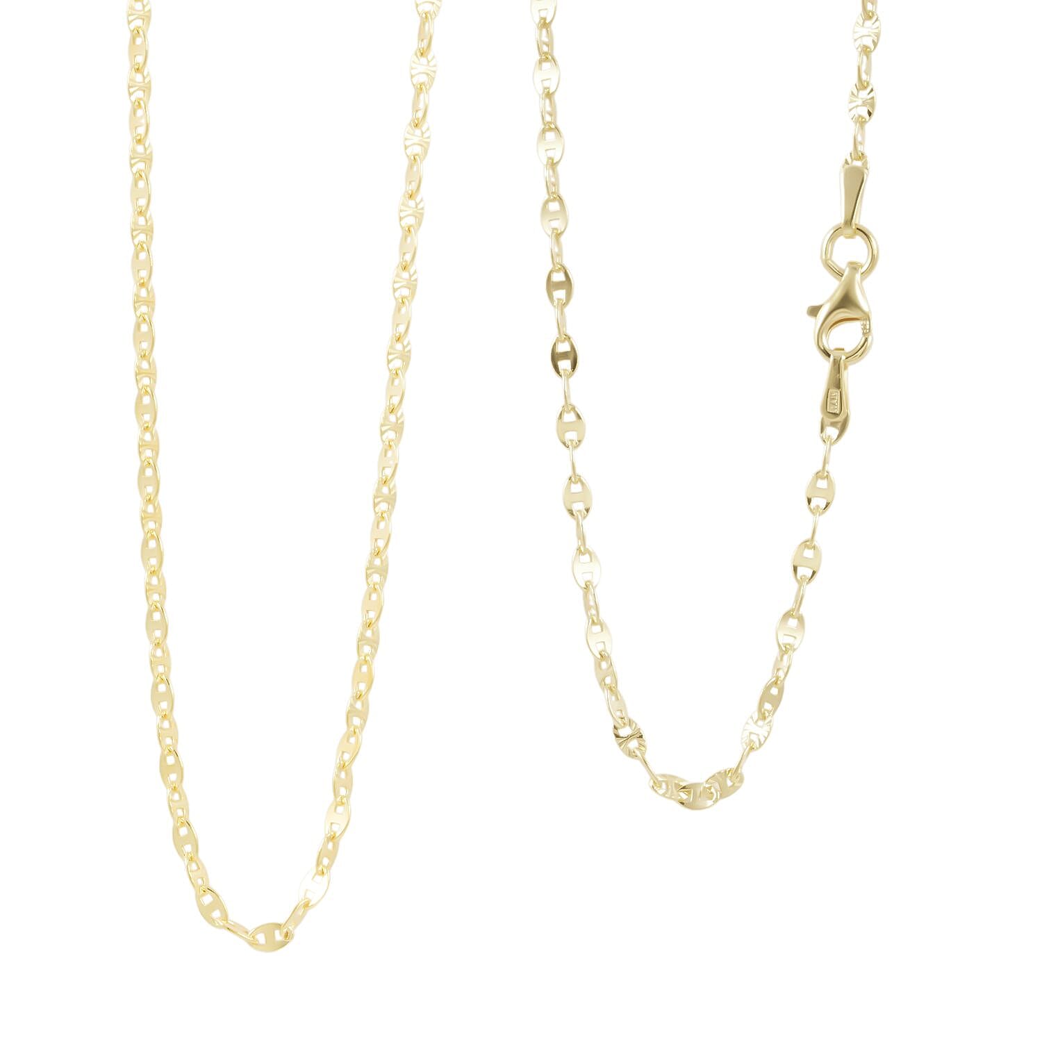 Nova Chain Necklace in 14K Yellow Gold Over Sterling Silver 4.10 Grams 24 Inches