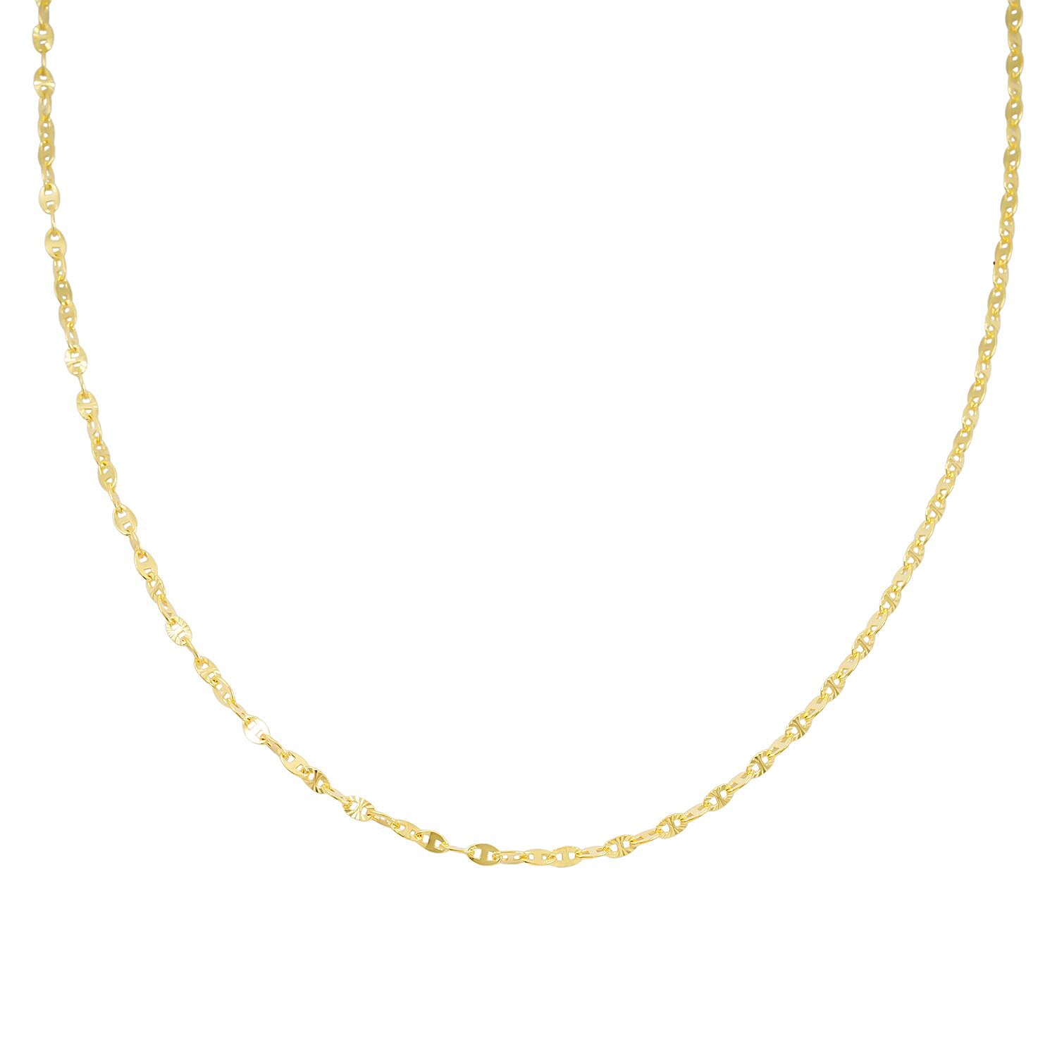 Nova Chain Necklace in 14K Yellow Gold Over Sterling Silver 4.10 Grams 24 Inches