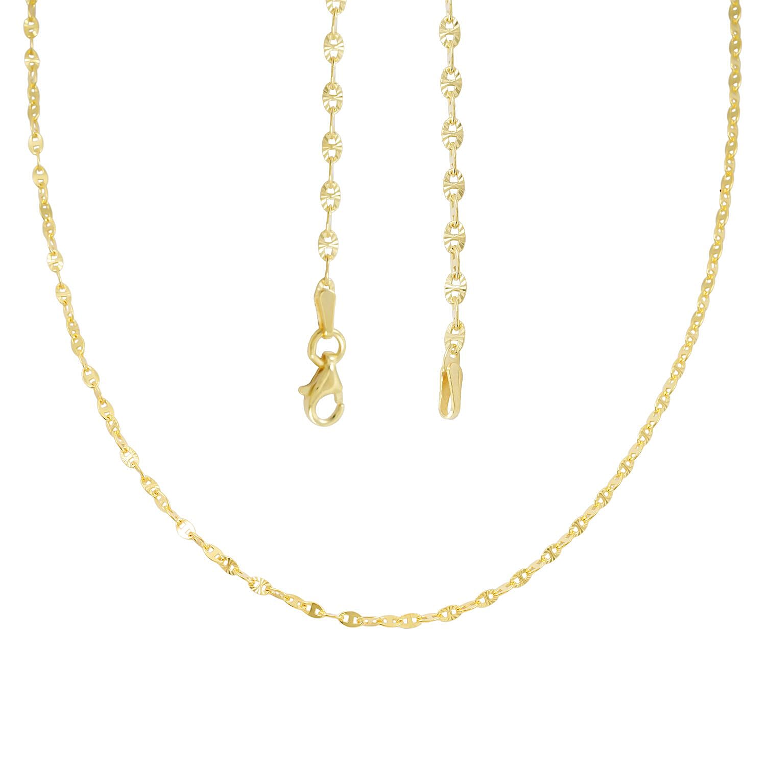 Nova Chain Necklace in 14K Yellow Gold Over Sterling Silver 4.10 Grams 24 Inches