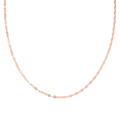 Nova Chain Necklace in 14K Rose Gold Over Sterling Silver 4.10 Grams 24 Inches