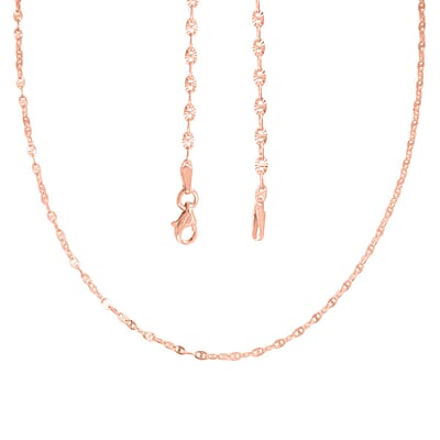 Nova Chain Necklace in 14K Rose Gold Over Sterling Silver 4.10 Grams 24 Inches