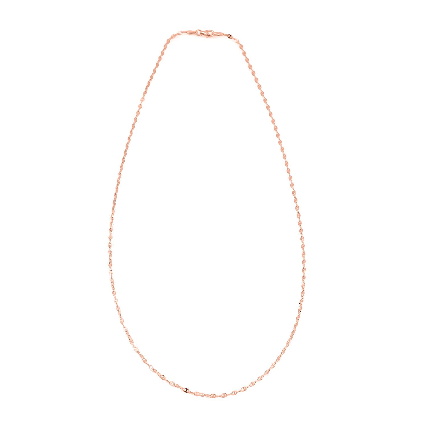 Nova Chain Necklace in 14K Rose Gold Over Sterling Silver 4.10 Grams 24 Inches