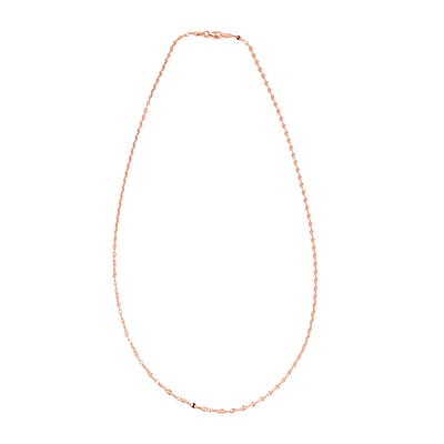 Nova Chain Necklace in 14K Rose Gold Over Sterling Silver 4.10 Grams 24 Inches