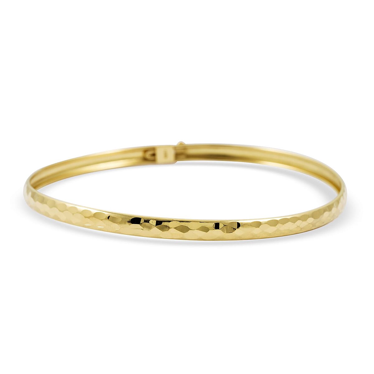 14K Yellow Gold Over Sterling Silver Bangle Bracelet (7.50 In) 4 Grams image number 0