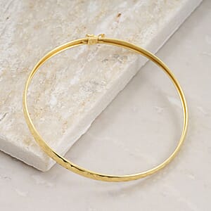 14K Yellow Gold Over Sterling Silver Bangle Bracelet (7.50 In) 4 Grams