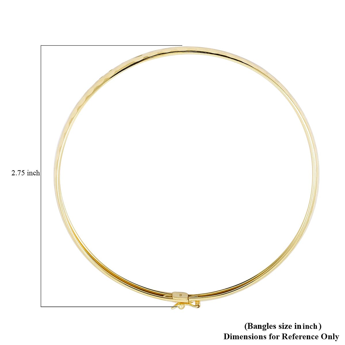 14K Yellow Gold Over Sterling Silver Bangle Bracelet (7.50 In) 4 Grams image number 3