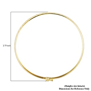 14K Yellow Gold Over Sterling Silver Bangle Bracelet (7.50 In) 4 Grams